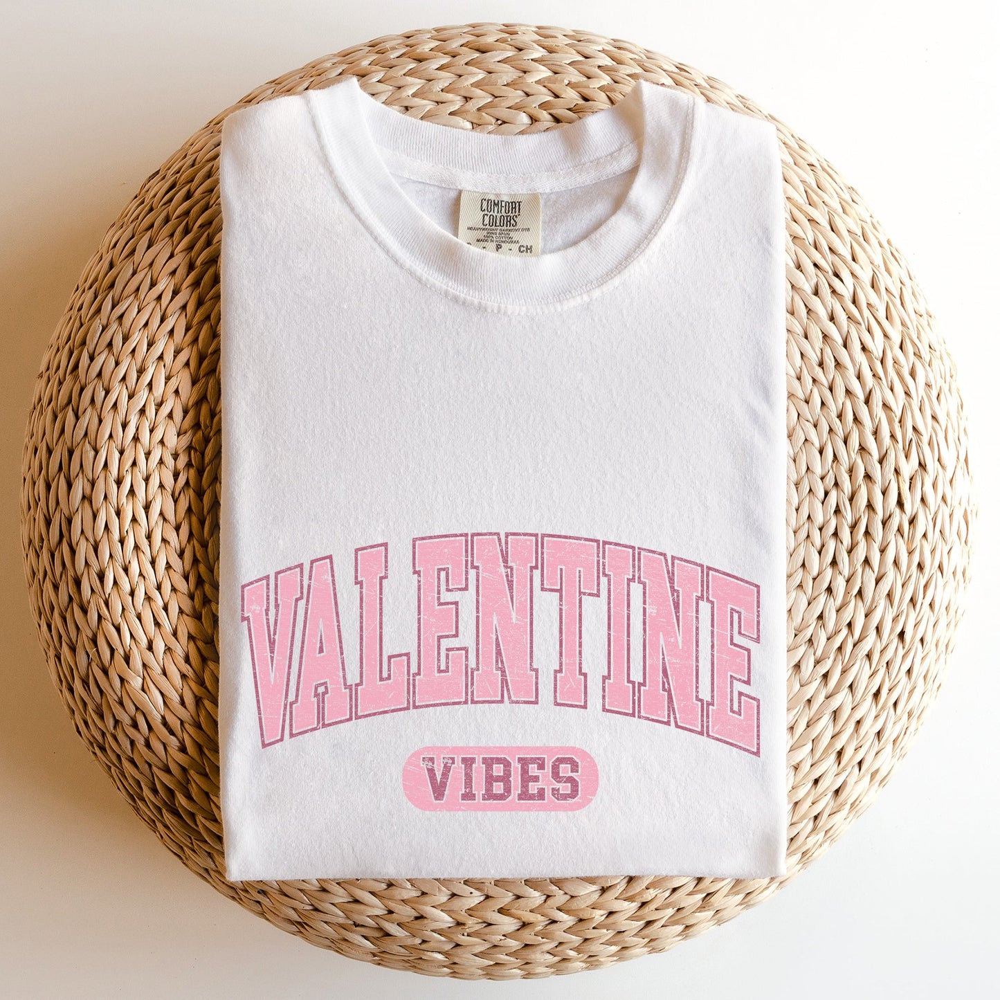 Valentine Vibes, Collegiate, College, University, Comfort Colors Tshirt, Valentine's Day