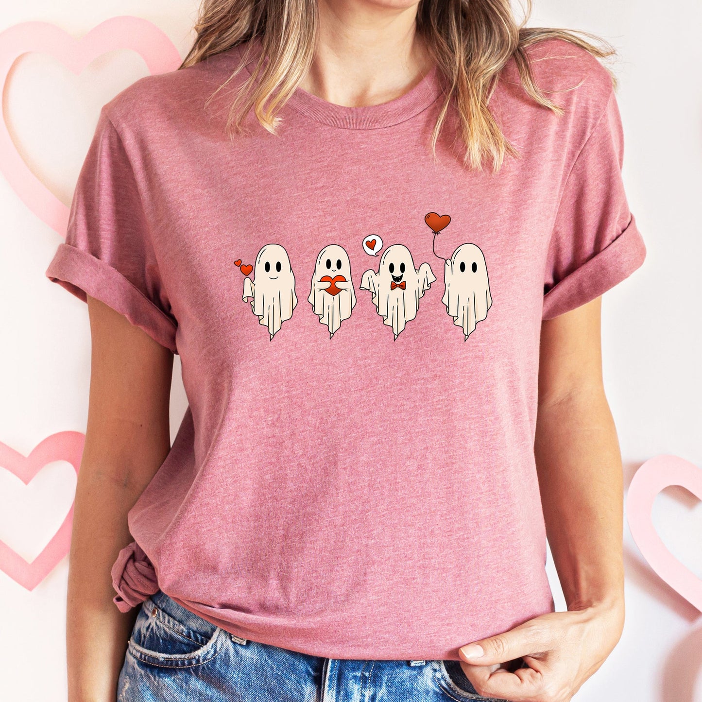 Valentine Ghosts, Love, Super Soft Tshirt, Valentine's Day