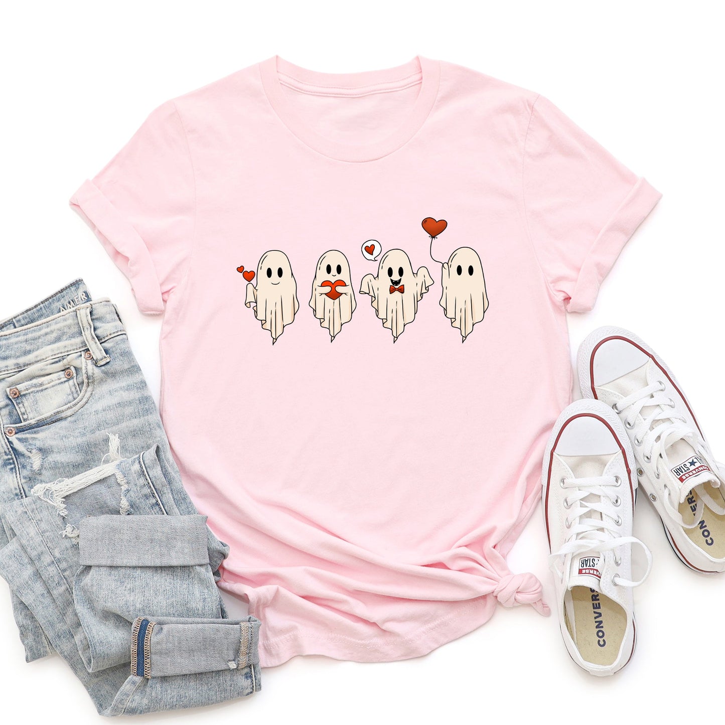 Valentine Ghosts, Love, Super Soft Tshirt, Valentine's Day