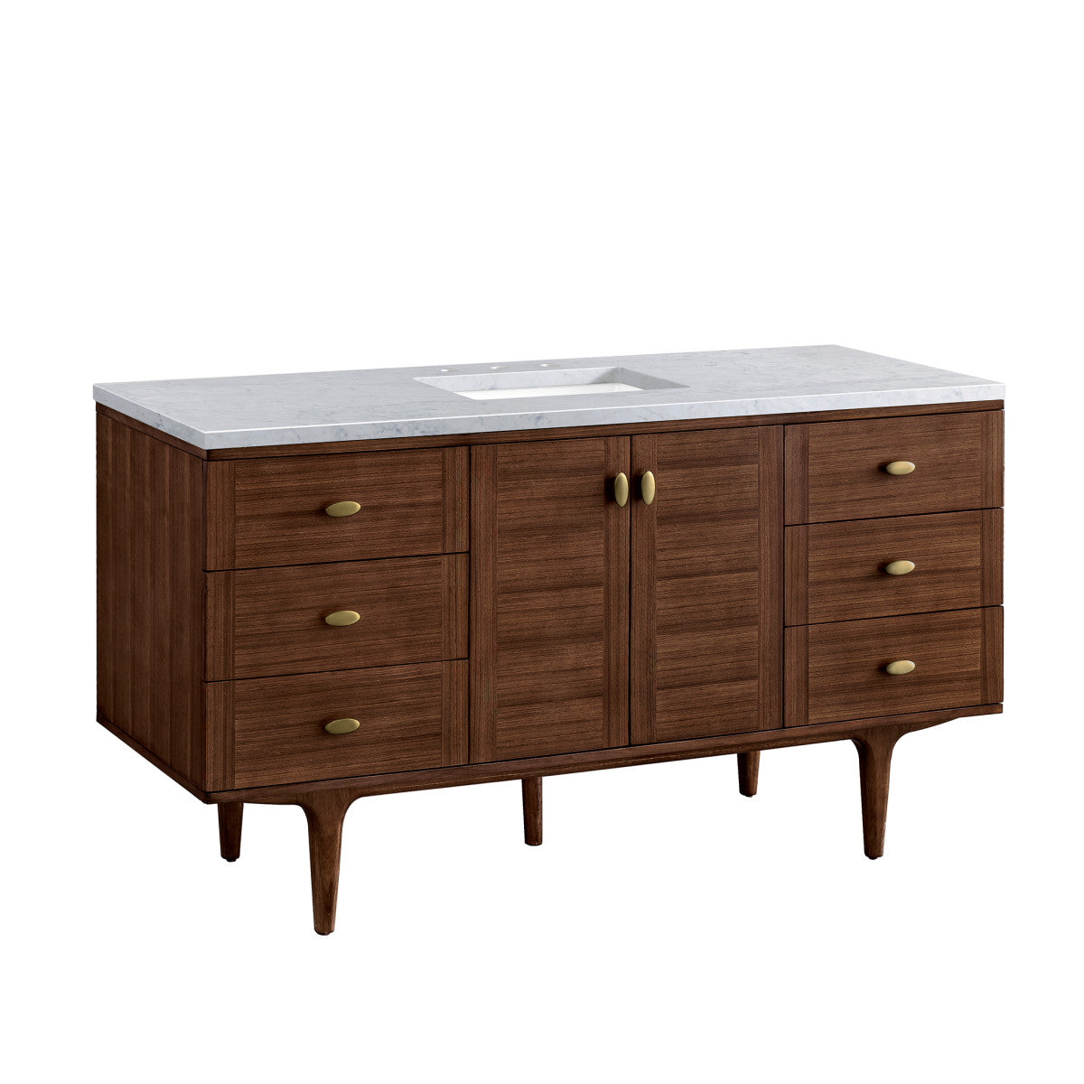 Amberly 60" Single Vanity Cabinet, Mid-Century Walnut