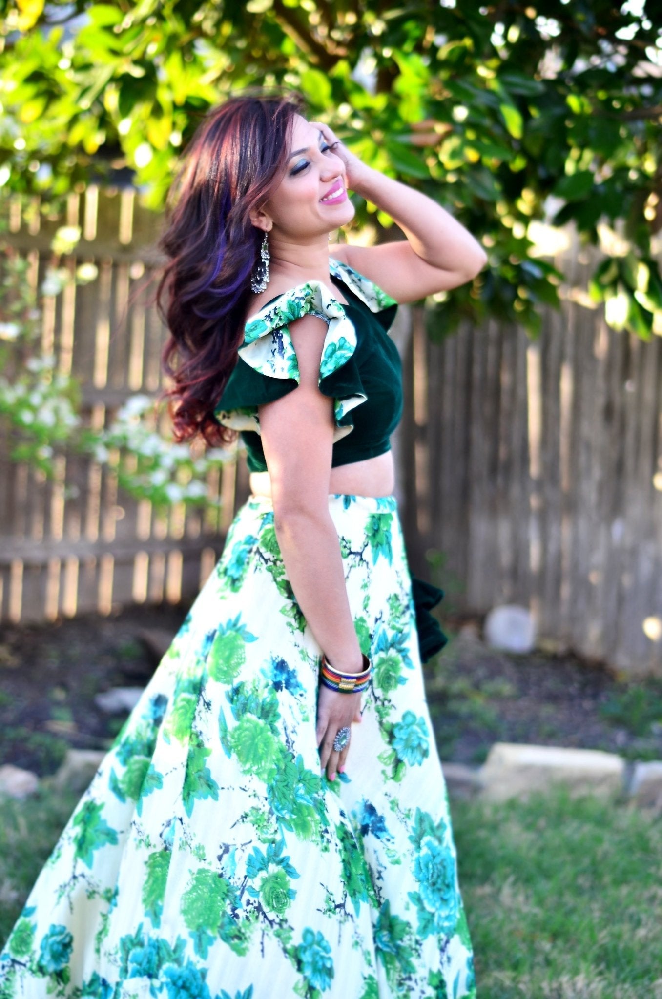 Vanya - Emerald Bloom lehenga set