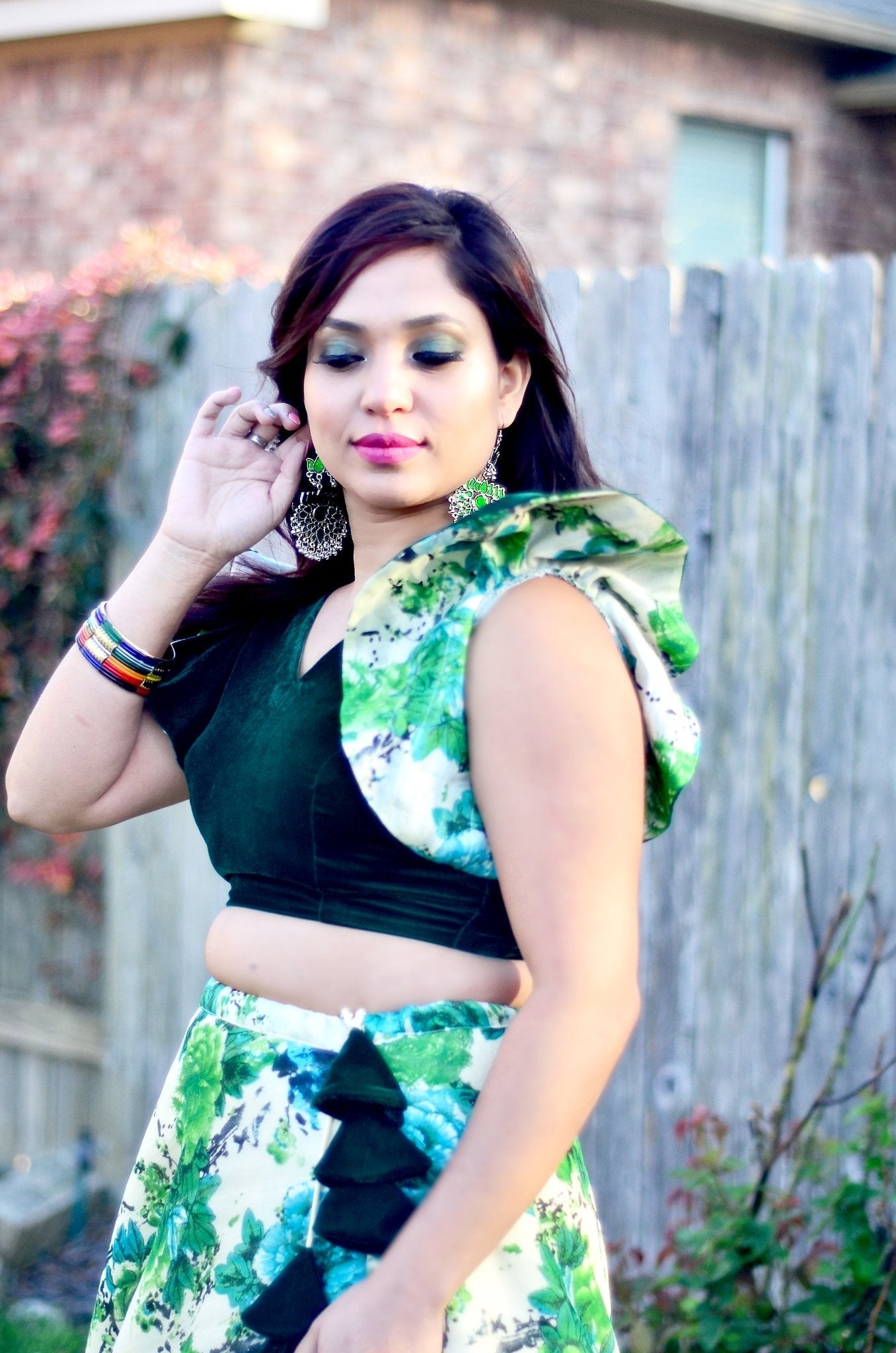 Vanya - Emerald Bloom lehenga set