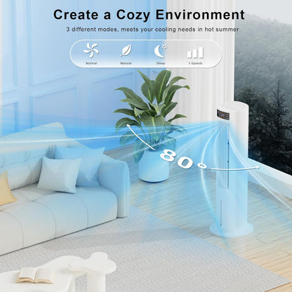 vaporative Air Cooler, 40" Cooling Fan that Blow Cold Air, Swamp Cooler with 80° Oscillation,
