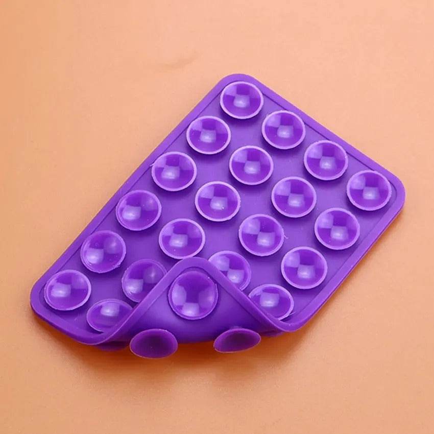 2pcs Double-Sided Silicone Phone Wall Mount with Suction Grip