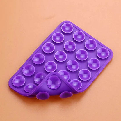 2pcs Double-Sided Silicone Phone Wall Mount with Suction Grip