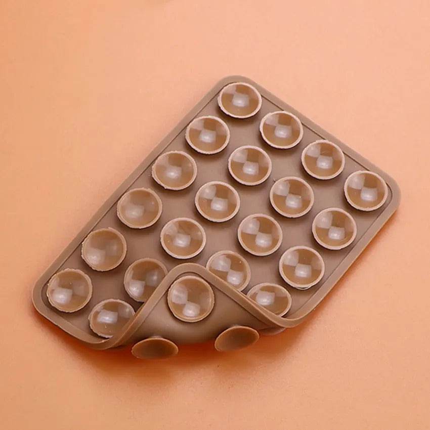 2pcs Double-Sided Silicone Phone Wall Mount with Suction Grip