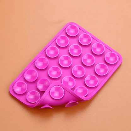 2pcs Double-Sided Silicone Phone Wall Mount with Suction Grip