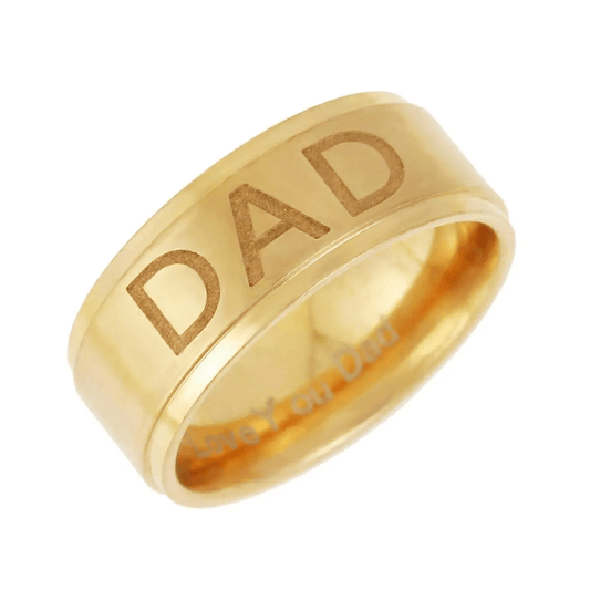 Love You Dad Stainless Steel Ring Father's Day Gift