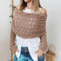 Bohemian Braided Crochet Sweater Scarf with Sleeves for Women