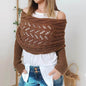 Bohemian Braided Crochet Sweater Scarf with Sleeves for Women