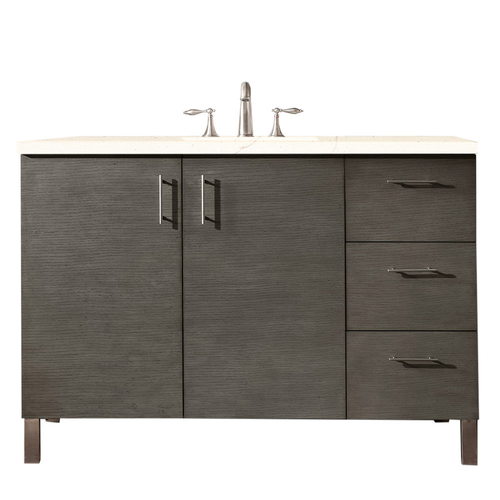 Metropolitan 48" Single Vanity Cabinet, Silver Oak