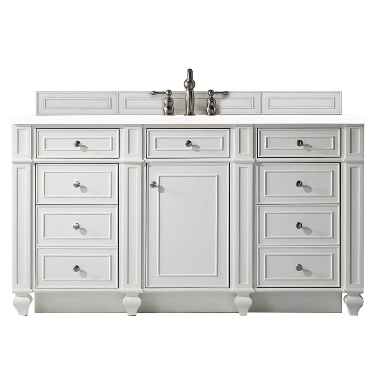 Bristol 60" Single Vanity Cabinet, Bright White