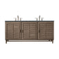 Portland 72" Double Vanity Cabinet, Whitewashed Walnut