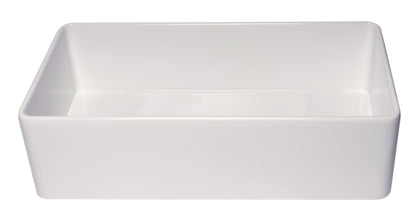 ALFI brand ABF3618 Smooth Apron 36" x 18" Single Bowl Fireclay Farm Sink