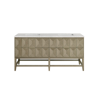 Emmeline 72" Double Vanity Cabinet, Pebble Oak