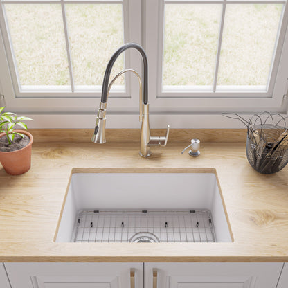 ALFI brand ABF2718UD 27" x 18" Fireclay Undermount / Drop In Firelcay Kitchen Sink