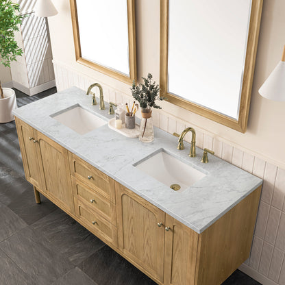 Laurent 72" Double Vanity Cabinet, Light Natural Oak