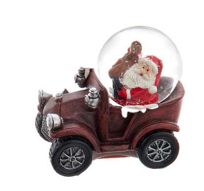 Santa In Car Water Globe -