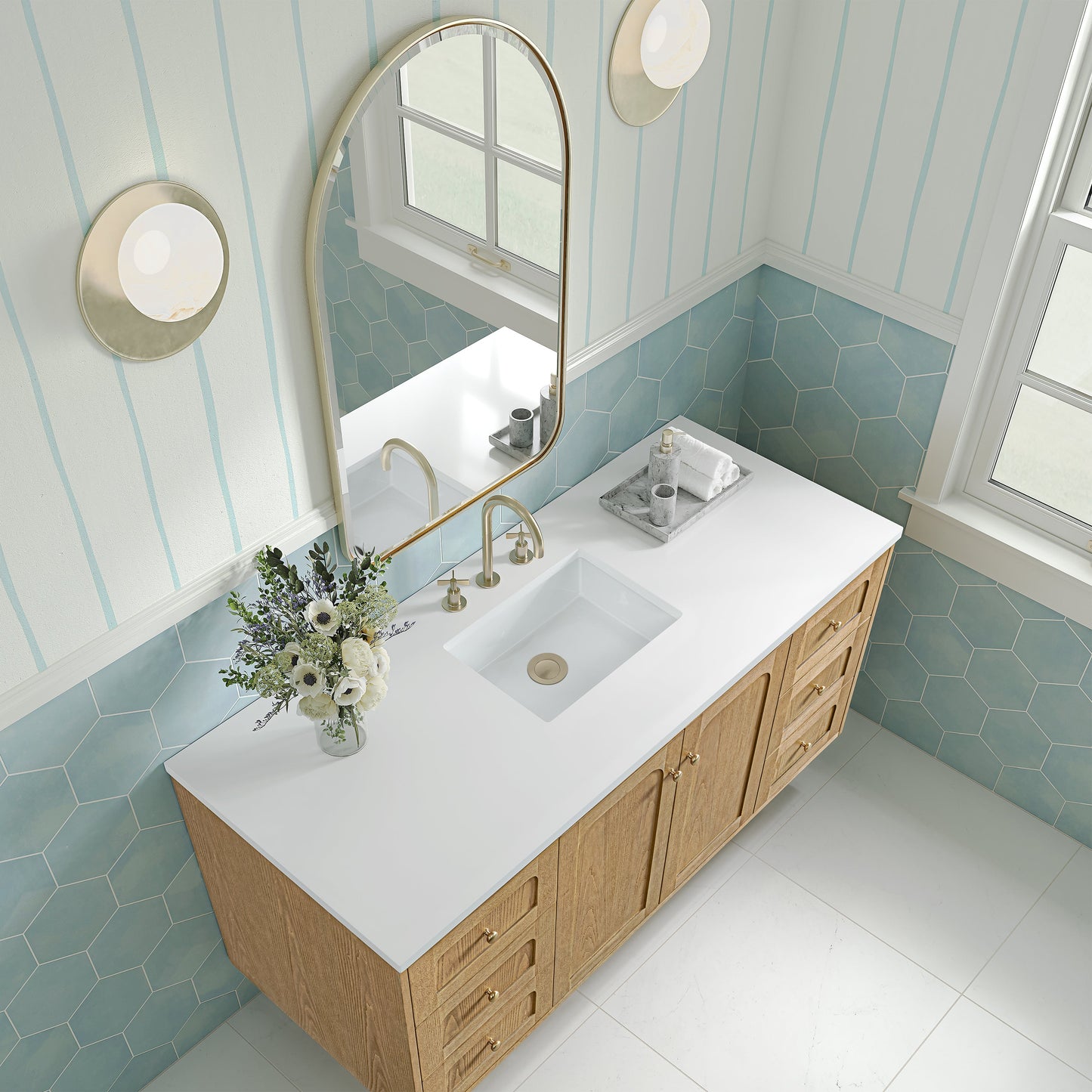 Laurent 60" Single Vanity, Light Natural Oak