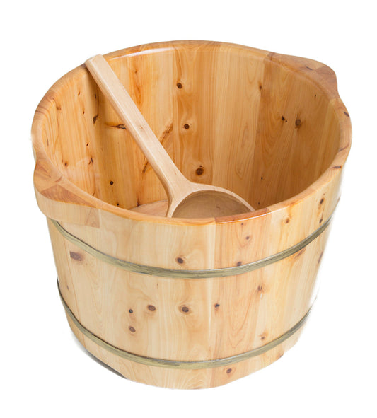 ALFI brand  AB6604 Round Wooden Cedar Foot Soaking Tub