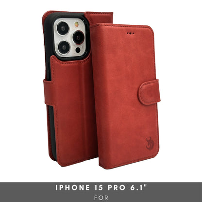 Vegas Premium Leather iPhone 15 Pro Wallet Case with MagSafe | Detachable RFID Blocking Luxury Wallet