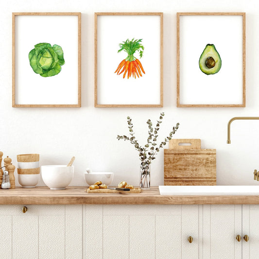 Artwork for the kitchen | Set of 3 framed wall art