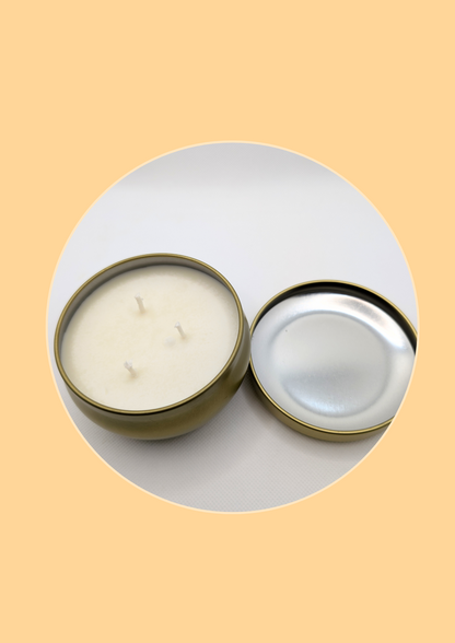 Honey Scented Gold Tin Soy Wax Candle