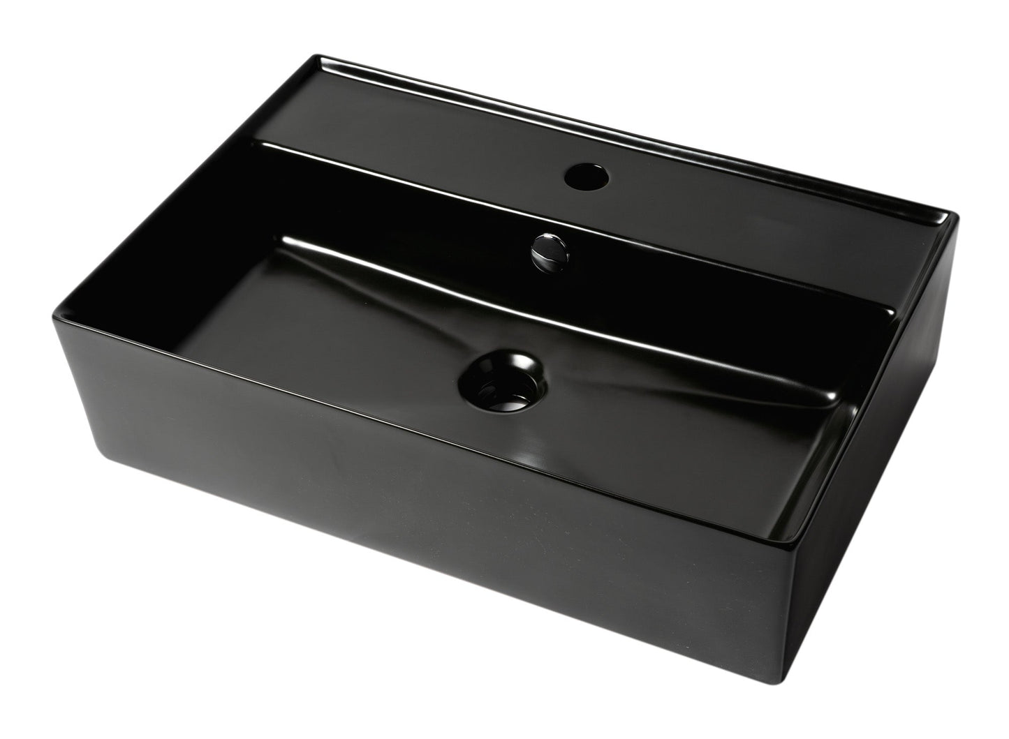 ALFI brand ABC901 24" Modern Rectangular Above Mount Ceramic Sink with Faucet Hole