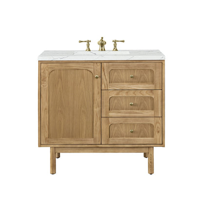 Laurent 36" Single Vanity Cabinet, Light Natural Oak