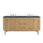 Laurent 72" Double Vanity Cabinet, Light Natural Oak