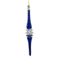 Outer Swirl Icicle Glass Ornaments - Cobalt - Clear Center