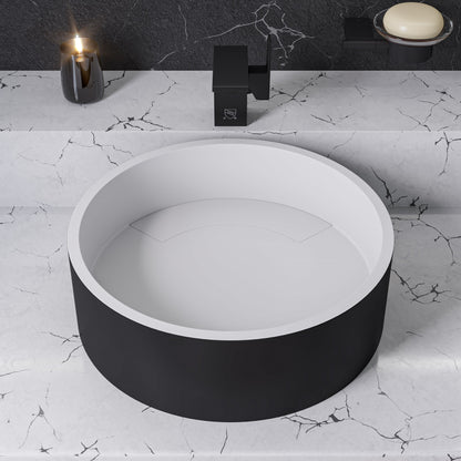 ALFI brand  ABRS15RBM Black Matte 15" Round Solid Surface Resin Sink