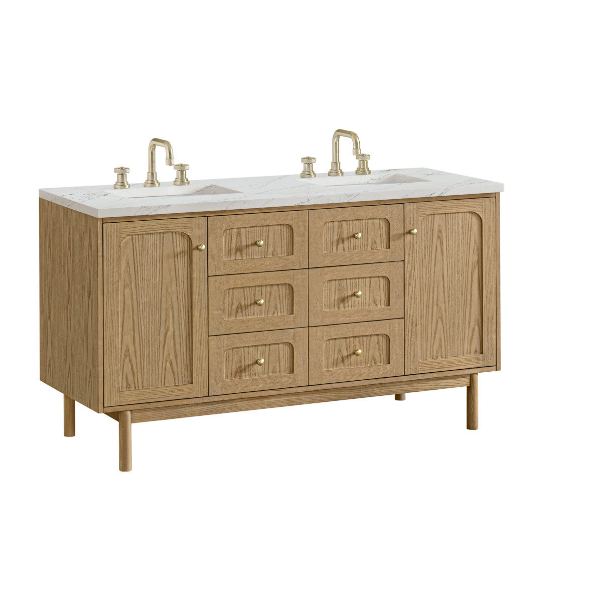 Laurent 60" Double Vanity, Light Natural Oak