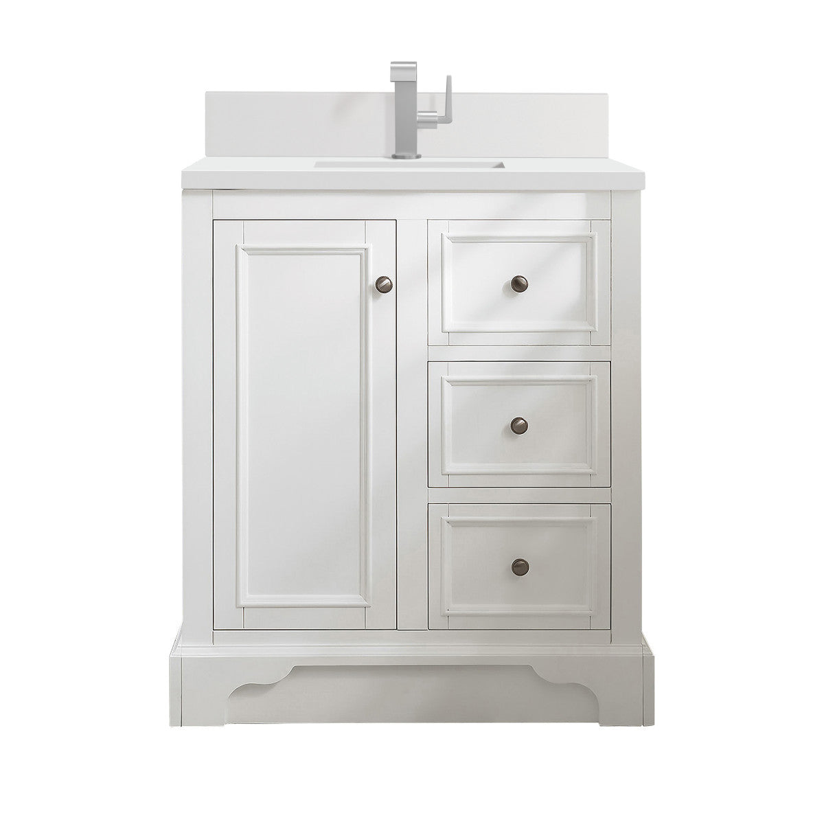 De Soto 30" Single Vanity Cabinet, Bright White