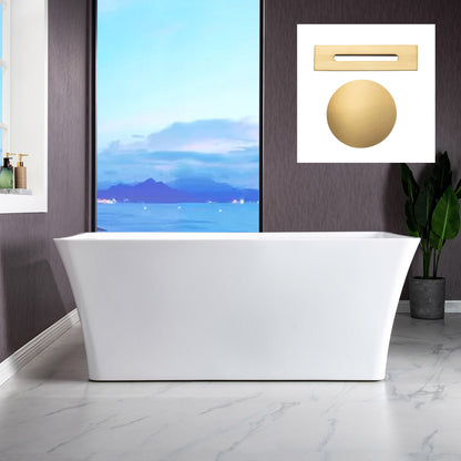 WOODBRIDGE 59" Acrylic Freestanding Bathtub Contemporary Soaking Tub