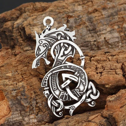 Vikings Fenrir The Monster Wolf Stainless Steel Necklace