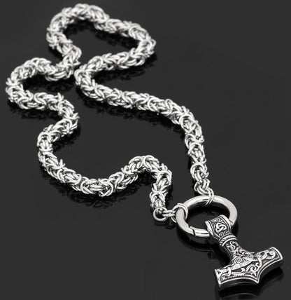 Vikings Mjolnir Stainless Steel King Chain Necklace