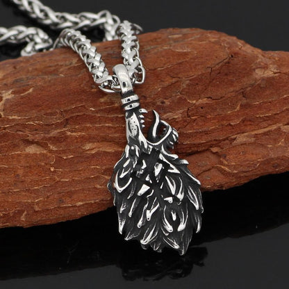 Viking Odin Wolf Head Fenrir Necklace