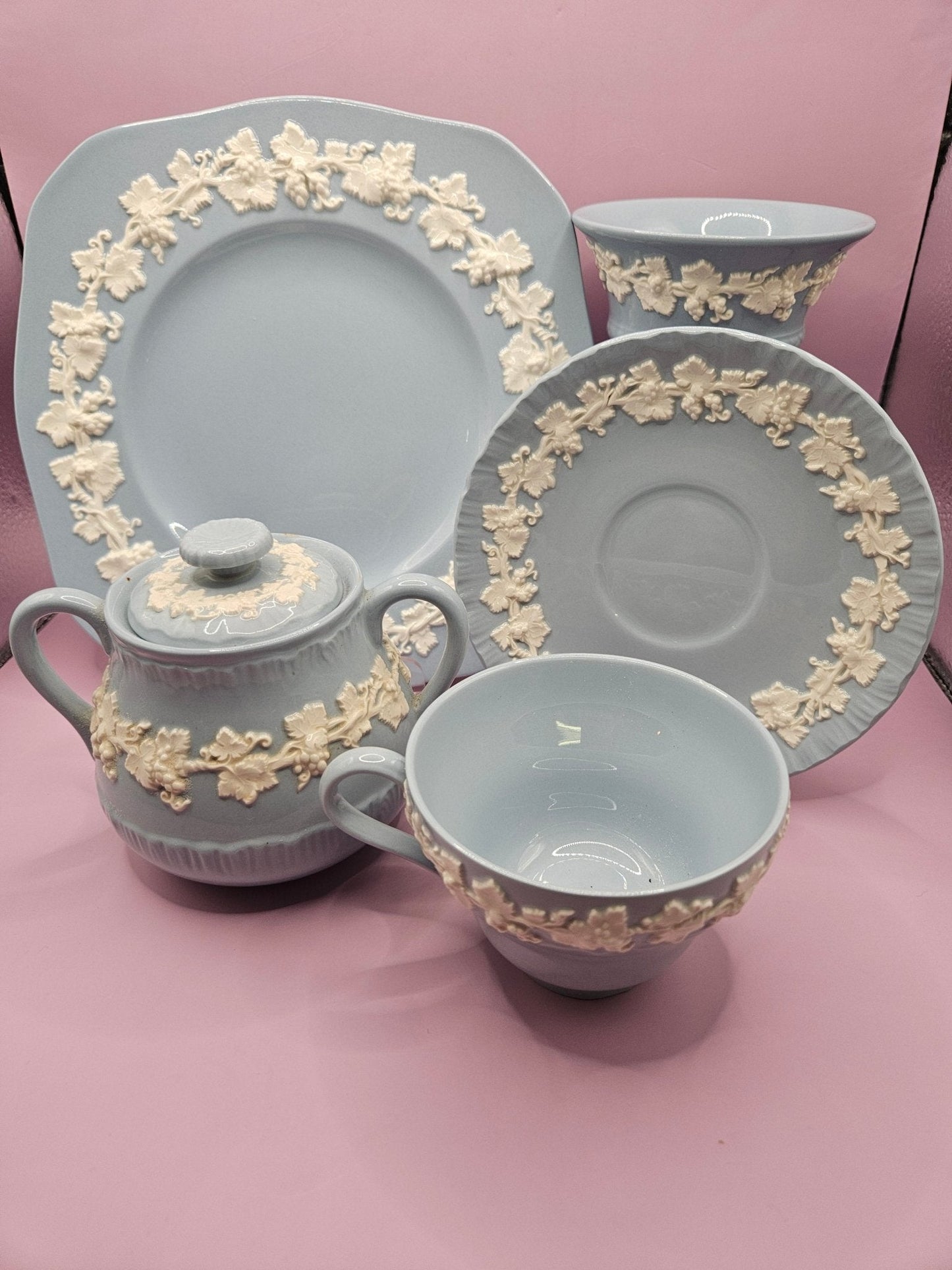 Vintage 1950's Wedgwood Queensware Cream on Lavender Tableware – Multiple Pieces