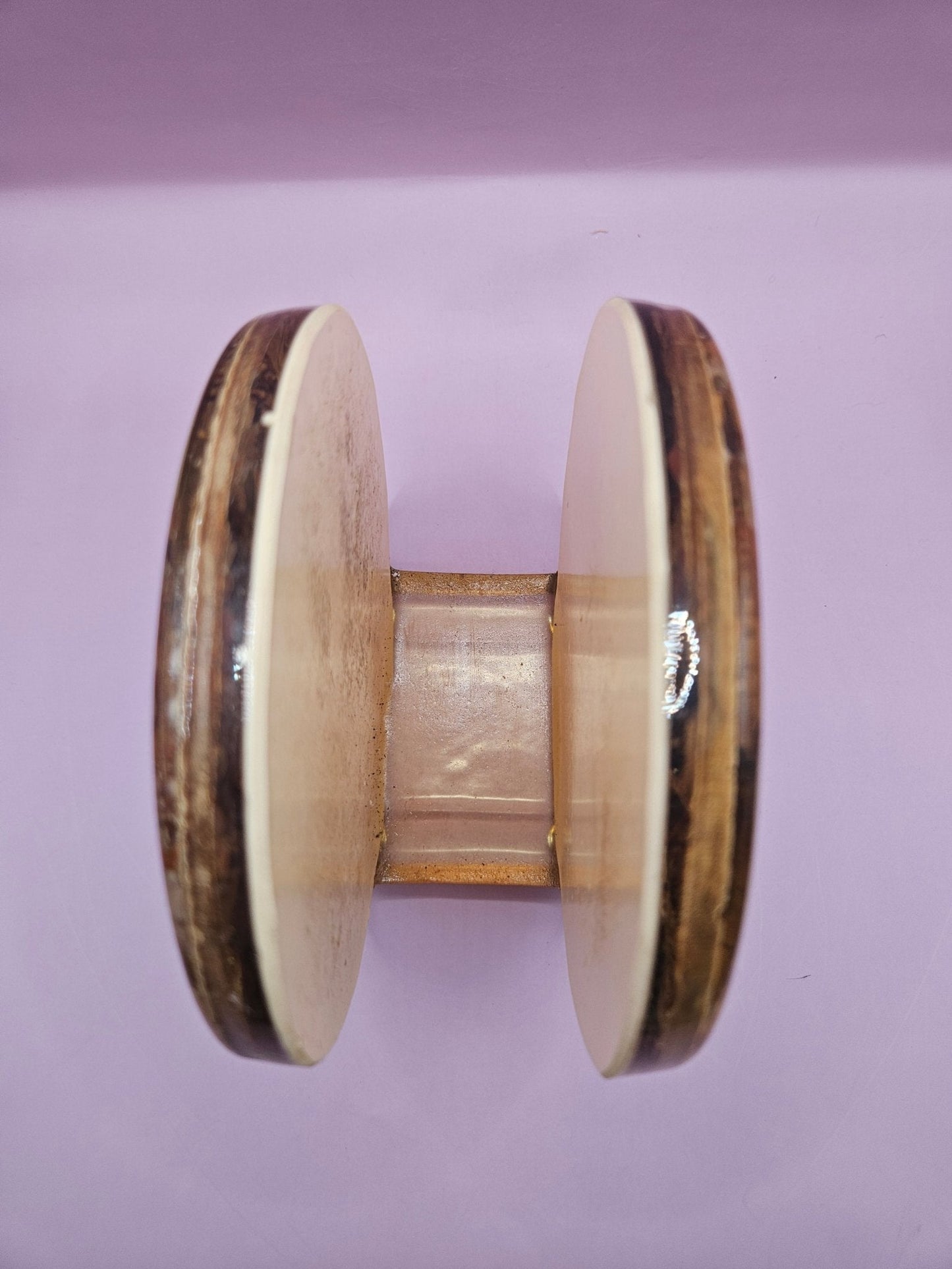 Vintage 1970s Circular Lucite Napkin Holder with Seed and Grain Design