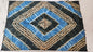 Vintage African Handwoven Tapestry - Indigo Blue & Brown - 65"x42.5" Wall Hanging or Throw Blanket