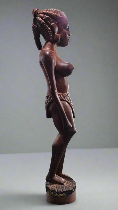 Vintage African Tribal Solid Wood Sculpture – 26.5"x4.75"