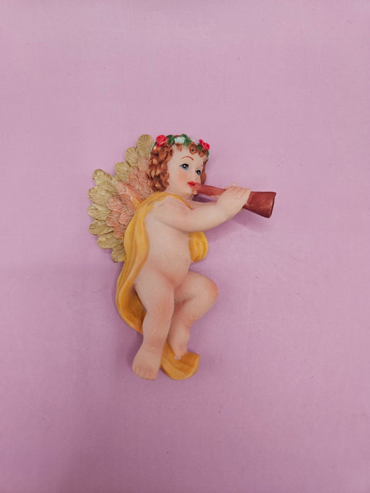 Vintage Angel Baby Playing Instruments Magnets |  6 Styles | 2.5–3" Cherub Décor