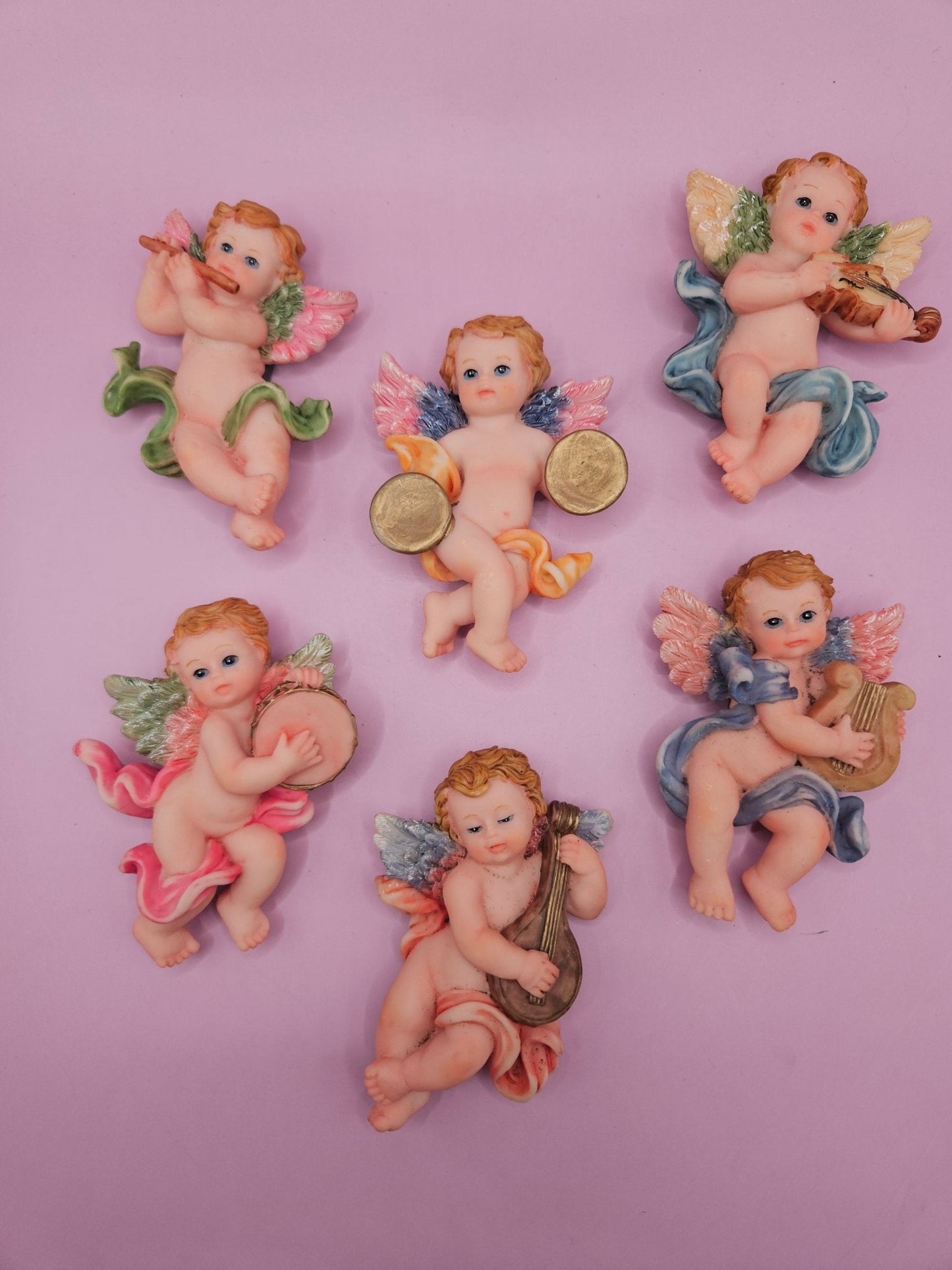 Vintage Angel Cherub Magnets | 6 Styles | Instrument Playing Angels | 3"