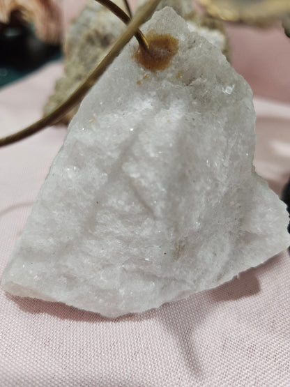 Vintage Brutalist Brass Butterfly Art On Mineral Stone