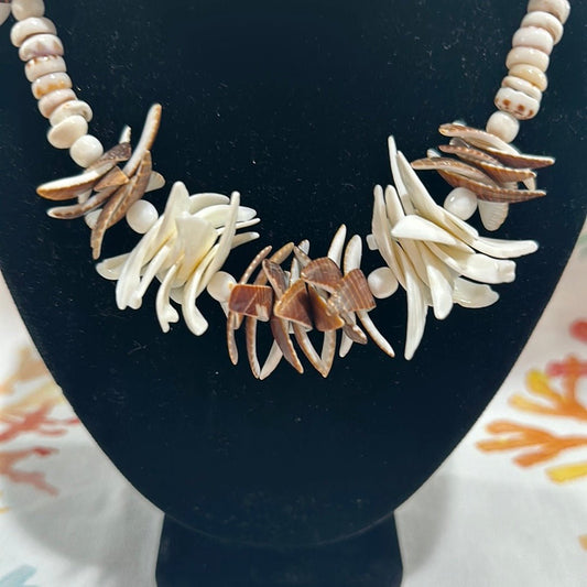 Vintage Sliced Shell Necklace- Intrigue Cut Seashells