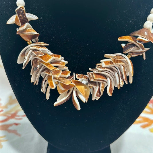 Vintage Carved Shell Necklace