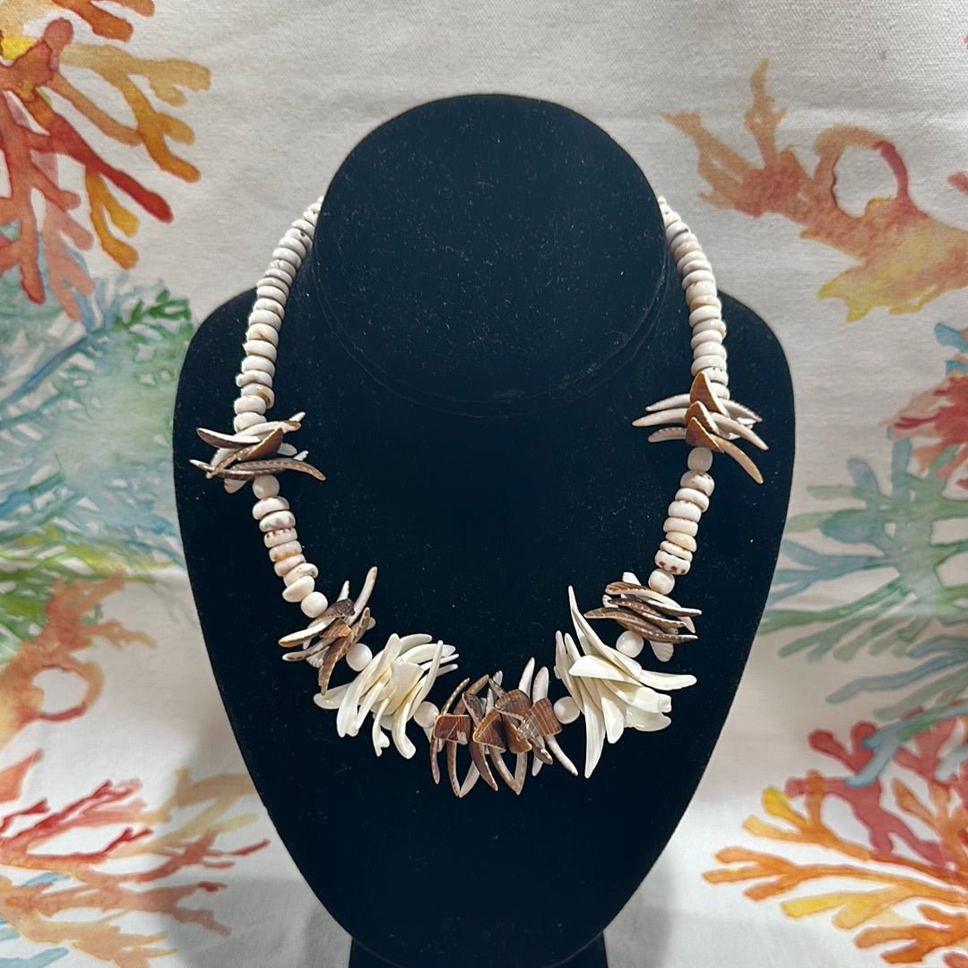 Vintage Sliced Shell Necklace- Intrigue Cut Seashells