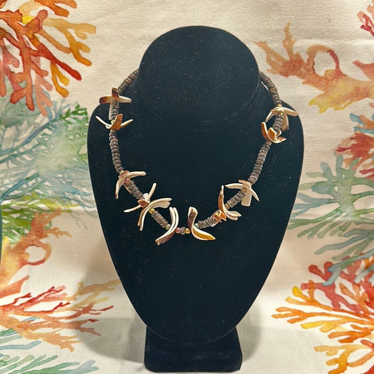 Vintage Cut Sliced Shell Necklace - Elegant Ocean-Inspired Jewelry