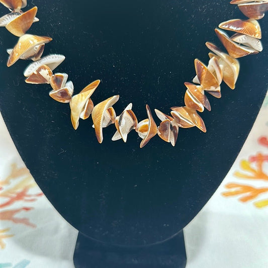 Vintage Carved Shell Necklace - Unique Handcrafted Seashell Jewelry